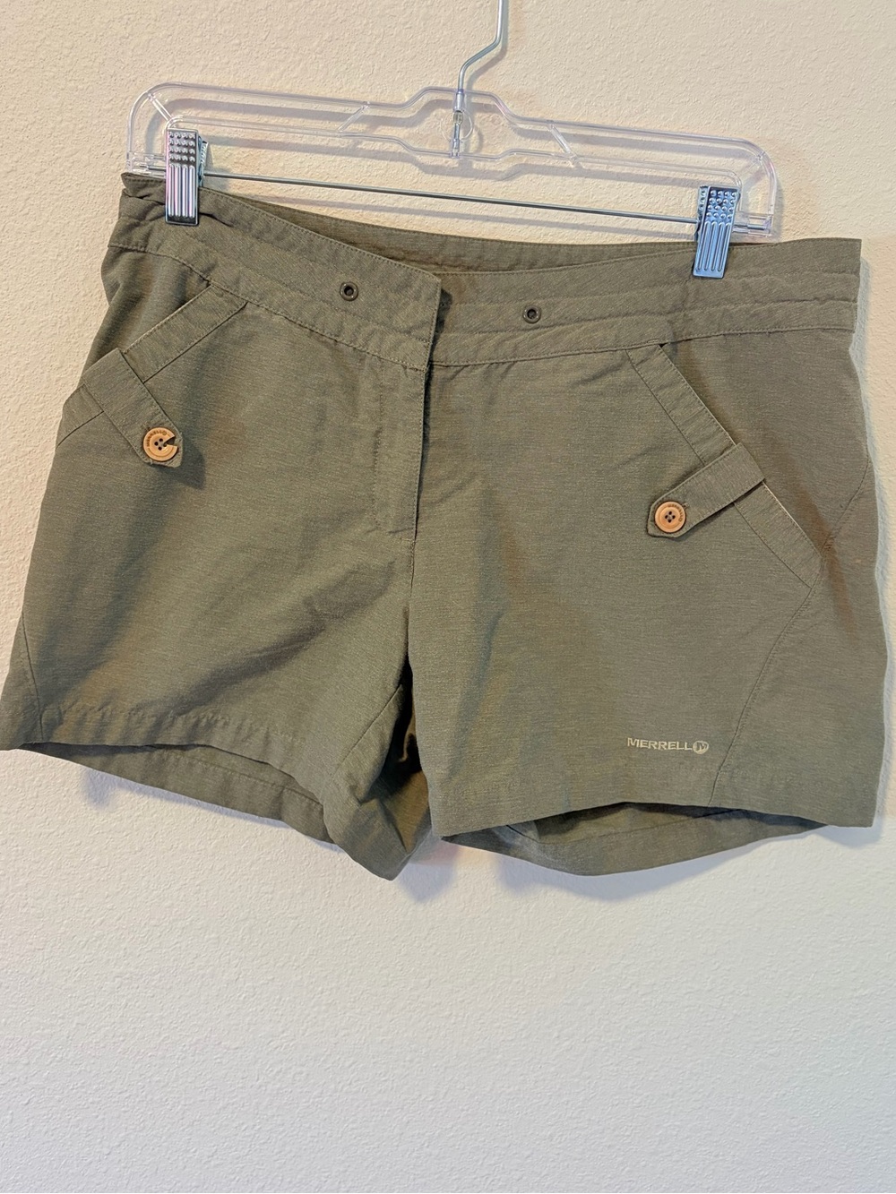 Merrell Opti-Wick UPF 50+ Hiking Shorts Olive Green Size 10